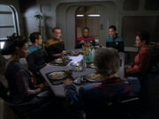 star trek deep space nine kang Seyetik's dining room in 2370