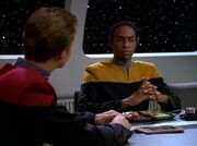 Paris and Tuvok in mess hall