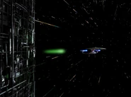 Borg cube firing a missile