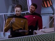 Data and Riker aboard the Cleponji