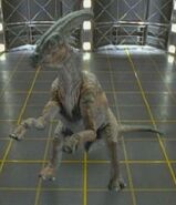 A hadrosaur seen on the holodeck, possibly the ancient ancestor with the unknown species