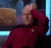 Picard suffering from a headache