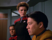 Janeway consoles Kim