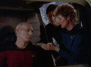 Pulaski examines duplicate Picard