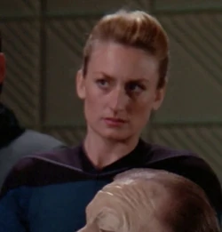 The second medical assistant in Ten Forward Played by an unknown actress