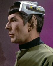 Spock wearing neural stimulator