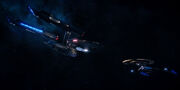 USS Discovery rendezvousing with USS Enterprise