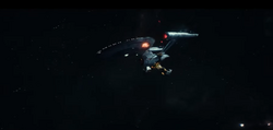 USS Enterprise and Gorn vessel, 2259