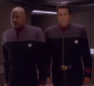 Ross and Sisko, 2374.jpg (35 KB) William Ross (right) wearing the flag officer uniform with a rectangular belt buckle