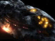 USS Voyager critically damaged
