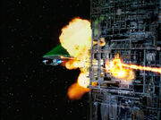 Enterprise fires at Borg cube