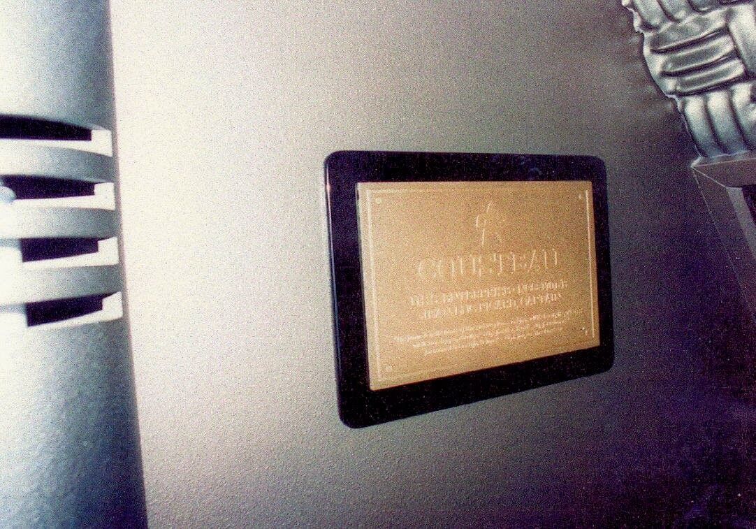 The Cousteau Dedication Plaque