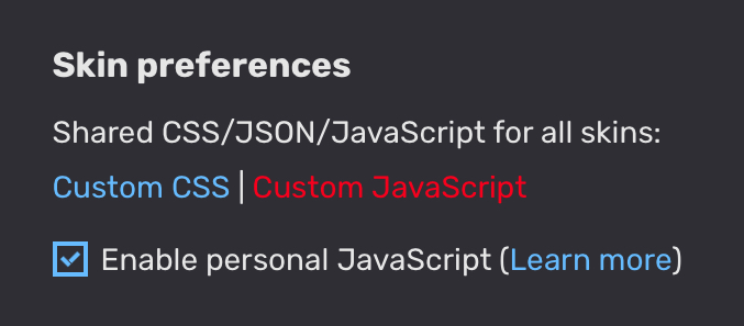 Personal js preference