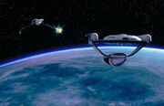 Klingon Bird-of-Prey fires on USS Grissom