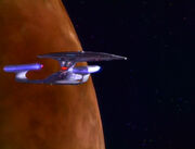 USS Enterprise-D im Orbit von Indri VIII