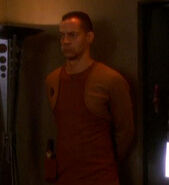 Bajoran security deputy guarding quarters