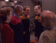 Kira, Sisko, O'Brien, Eddington and Rom