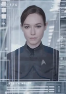 Jessica Wolff in a standard duty uniform (sciences blue)