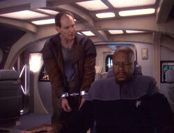 Sisko and Edington talking on a Runabout (DS9).jpg