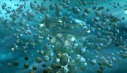 The Helix, disassembling, beneath the liquid phosphorous layer