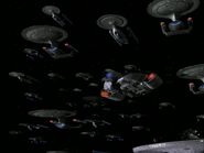 Federation fleet prepares to engage Dominion fleet