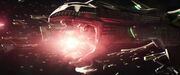 Romulan flagship firing plasma torpedo