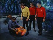 Spock examines the Horta