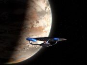 Enterprise im Orbit von Quadra Sigma III