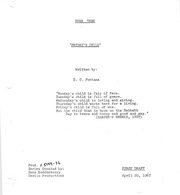 Friday's Child Script Title Page