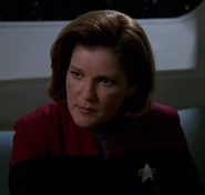 The Doctor as Kathryn Janeway.jpg (32 KB) The Doctor (disguised as Janeway) (VOY: "Renaissance Man", PRO: "Ouroboros, Part I")