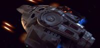 Uss defiant strafing the Borg