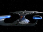 Galaxy-class starship, aft view