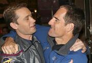 Scott Bakula hugs Connor Trinneer