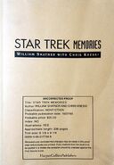 Star Trek Memories early 1993 proof