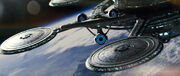 USS Enterprise departs Starbase 1, 2258