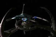 USS Voyager departing Deep Space 9