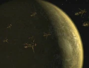 Planet der Borg mit Bioschiffen