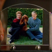 Janeway, her dog, Mark Johnson