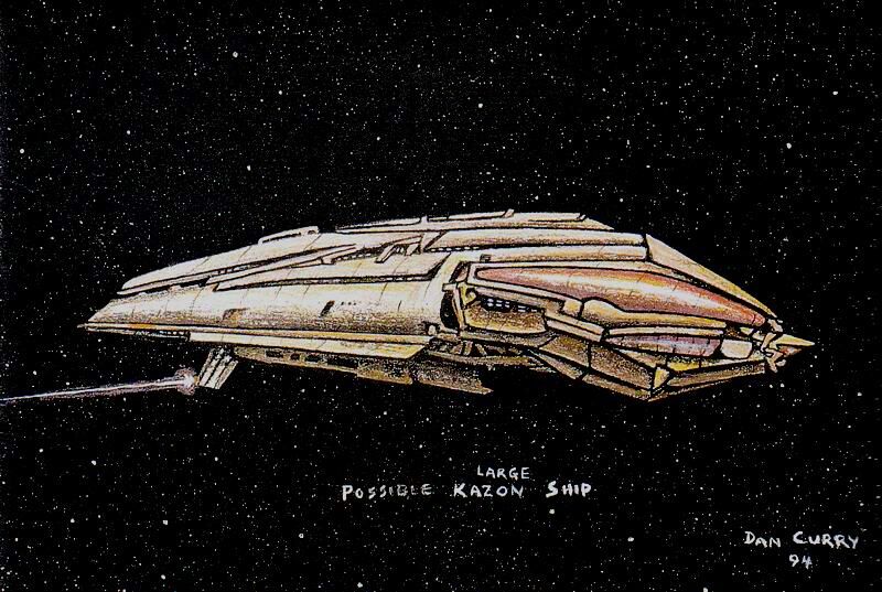 Kazon carrier vessel design by Dan Curry