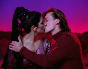 Troi and Miller kiss