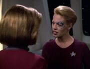 Janeway und Seven streiten über Ichebs Zukunft