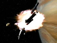 The destruction of NX-Alpha near Jupiter in 2143