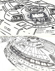 USS Voyager damage design by Rick Sternbach