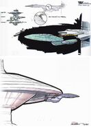 USS Enterprise-D docking concept by Andrew Probert