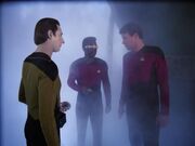 Riker Data und La Forge auf der Batris