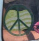 Ecology flag combined with peace symbol