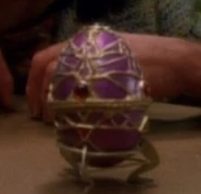 A valuable sculpture of an egg