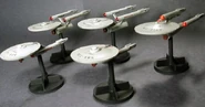 Painted GameScience Star Trek starship miniatures