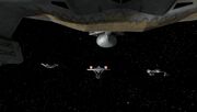 Romulans surround the Enterprise, remastered