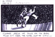 Storyboard of Hawk being assimilated in First Contact